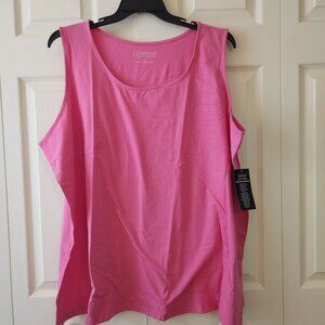 Catherines Suprema Collection Pink Tank Top Size 3X Cotton/ Spandex NWT